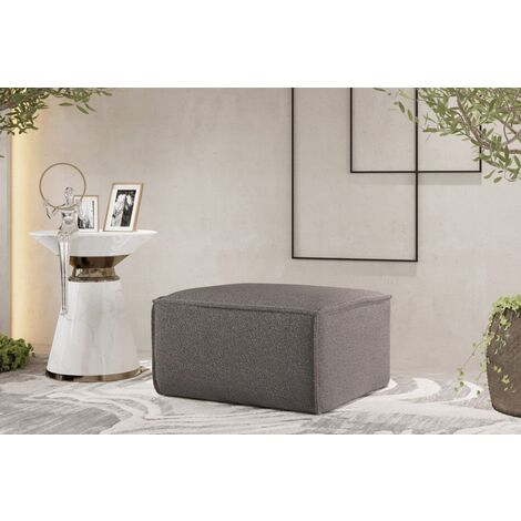 Polsterhocker Designerhocker CELES PREMIUM 65x65 cm Stoff Ascot Bukla Taupe