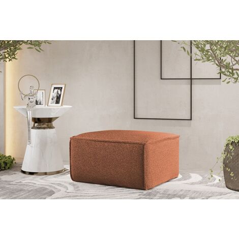 Polsterhocker Designerhocker CELES PREMIUM 65x65 cm Stoff Ascot Bukla Terracotta