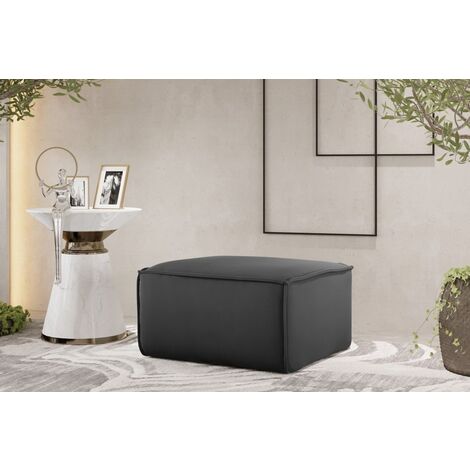 Polsterhocker Designerhocker CELES PREMIUM 65x65 cm Stoff Opera Velvet Dunkelgrau