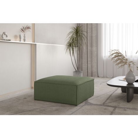Polsterhocker Designerhocker CELES PREMIUM 85x85 cm in Stoff Scala Forest