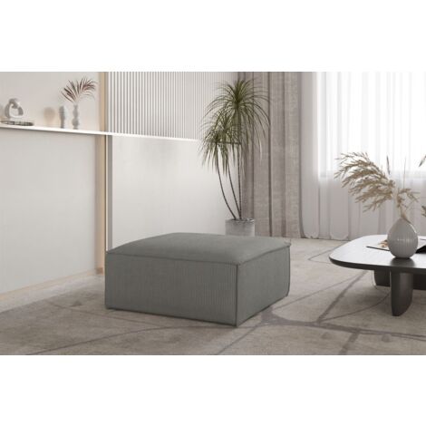 Polsterhocker Designerhocker CELES PREMIUM 85x85 cm in Stoff Scala Grau