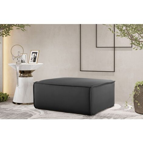 Polsterhocker Designerhocker CELES PREMIUM 85x85 cm Stoff Opera Velvet Dunkelgrau