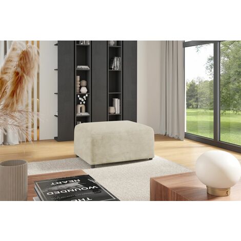 Polsterhocker Designerhocker Hocker MEGAN in Stoff Poso Creme