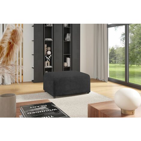 Polsterhocker Designerhocker Hocker MEGAN in Stoff Poso Dunkelgrau