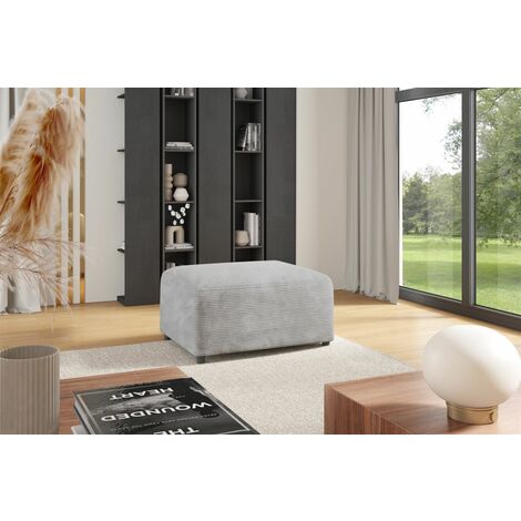 Polsterhocker Designerhocker Hocker MEGAN in Stoff Poso Hellgrau