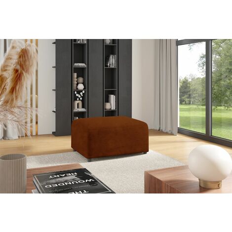 Polsterhocker Designerhocker Hocker MEGAN in Stoff Poso Rostbraun