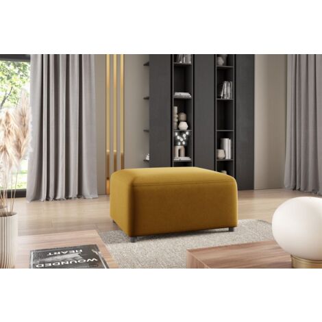 Polsterhocker Designerhocker Hocker MEGAN in Stoff Salvador Honiggelb