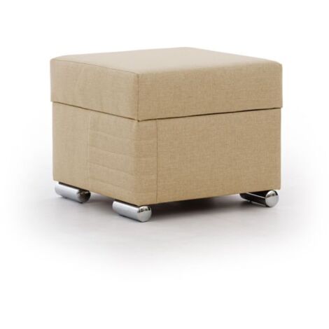 Polsterhocker mit Stauraum CANTON in Stoff Liverpool Beige