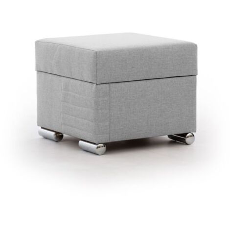 Polsterhocker mit Stauraum CANTON in Stoff Liverpool Grau