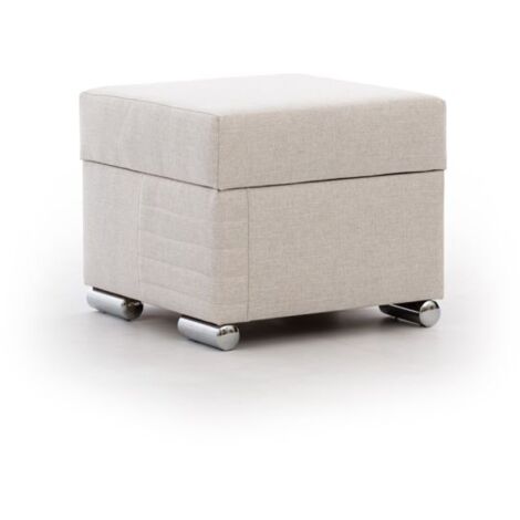 Polsterhocker mit Stauraum CANTON in Stoff Liverpool Pearl