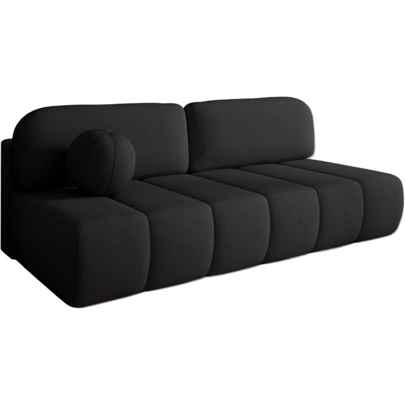 E-Meubles Polstersofa Schlafcouch Sofa Sofagarnitur Couch Schlafsofa Für Wohnzimmer Mit Bettfunktion, Schlaffunktion Und Bettkasten - Schwarz (anthology 19)