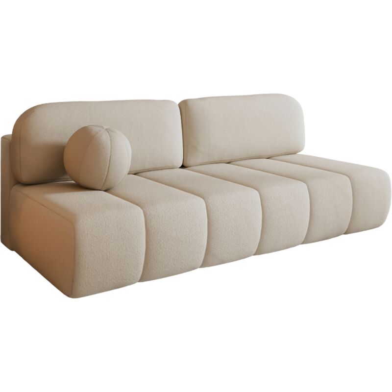 E-Meubles Polstersofa Schlafcouch Sofa Sofagarnitur Couch Schlafsofa Für Wohnzimmer Mit Bettfunktion, Schlaffunktion Und Bettkasten - Creme (anthology 20)
