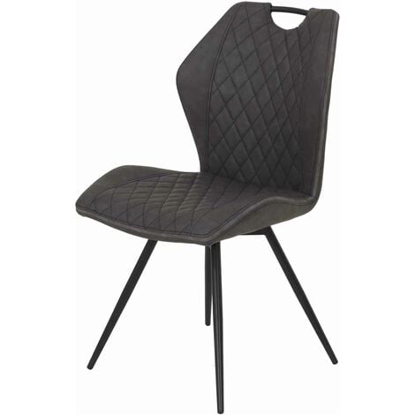 Polsterstuhl Schalenstuhl Lederlook anthrazit - drehbar - KATJA - Die Möbelfundgrube