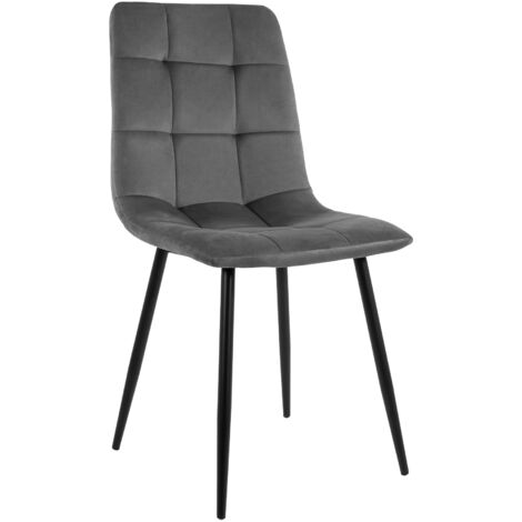 Polsterstuhl Schalenstuhl mit Stoffbezug samt/grau ULLI