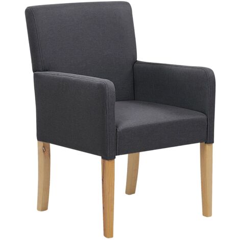 Polsterstuhl Sessel Esszimmer Dunkelgrau Polyester 58x60x89 cm Modern Trendy