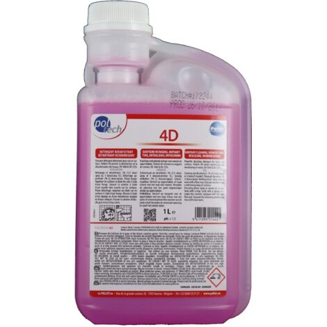 Poltech 4D Flacon 1L doseur Colis de 6 - Pollet Sa