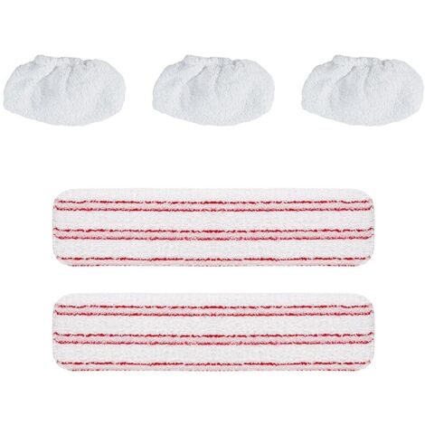 Polti PAEU0324 Kit 2 Panni in Microfibra e 3 Cuffie compatibili con i Modelli di Vaporetto serie Pro, Classic e Eco Pro