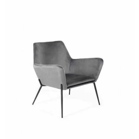 Poltrona 71,5x54xH70 cm in Velluto Gin Antracite e Nero