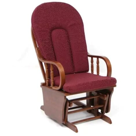 SALMAR Poltrona a dondolo oscillante mod. Douglas colore bordaux in legno massello