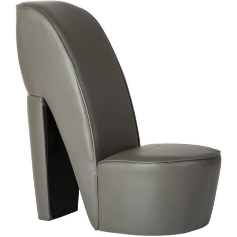 Poltrona a Forma di Scarpa con Tacco in Ecopelle Poltrona Relax vari colori colore : Grigio Scuro