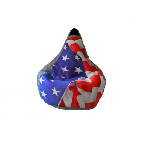 Poltrona a Sacco Pouf in Poliestere Design Bandiera Usa Avalli