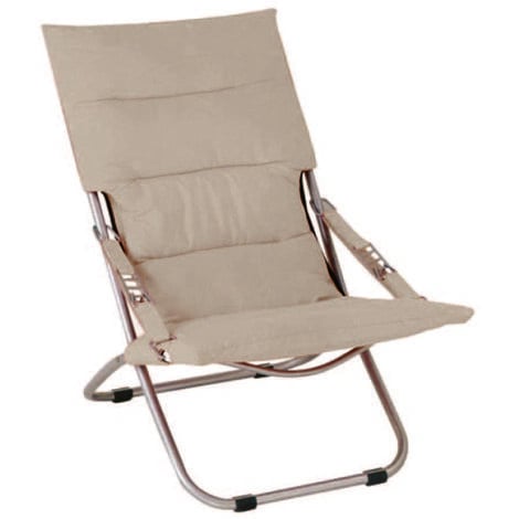 Poltrona acciaio pieghevole ecru - cm.50x94x63h.