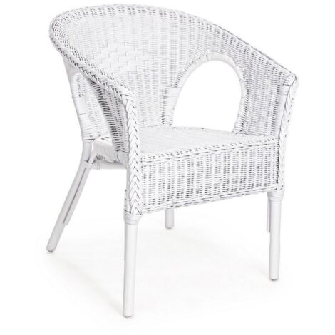 Poltrona "Allis" con braccioli, struttura in rattan, impilabile, per esterno -Midnight