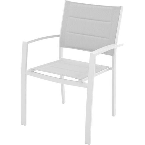 POLTRONA ALLUMINIO PALM BEACH BIANCA IMPILABILE M0966-08