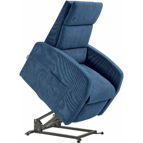 Poltrona Alzapersona Elettrica 2 Motori 72x111x86 cm Martina in Microfibra Dispositivo Medico 1 Celeste