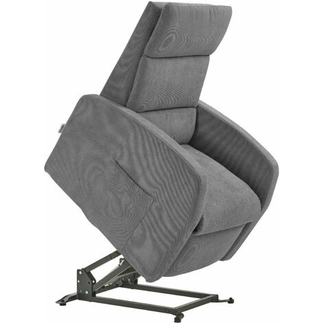 Poltrona Alzapersona Elettrica 2 Motori 72x111x86 cm Martina in Microfibra Dispositivo Medico 1 Grigio Chiaro
