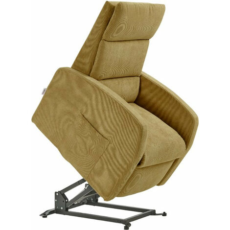 Poltrona Alzapersona Elettrica 2 Motori 72x111x86 cm Martina in Microfibra Dispositivo Medico 1 Mostarda
