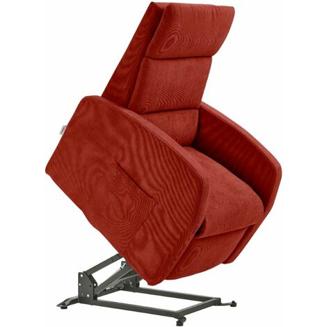 Poltrona Alzapersona Elettrica 2 Motori 72x111x86 cm Martina in Microfibra Dispositivo Medico 1 Rosso