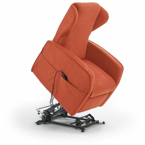 Poltrona Alzapersona Elettrica 2 Motori 73x101x86 cm Adele in Microfibra Dispositivo Medico 1 Arancione
