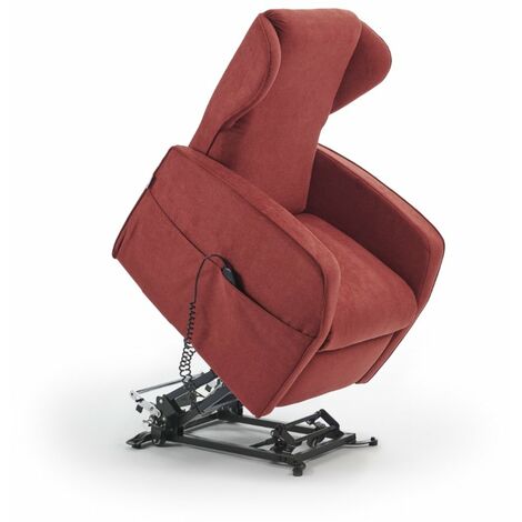 Poltrona Alzapersona Elettrica 2 Motori 73x101x86 cm Adele in Microfibra Dispositivo Medico 1 Bordeaux