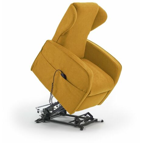 Poltrona Alzapersona Elettrica 2 Motori 73x101x86 cm Adele in Microfibra Dispositivo Medico 1 Giallo