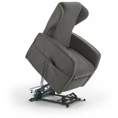 Poltrona Alzapersona Elettrica 2 Motori 73x101x86 cm Adele in Microfibra Dispositivo Medico 1 Grigio