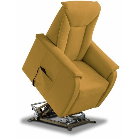 Poltrona Alzapersona Elettrica 2 Motori 82x108x84 cm Baila in Microfibra Dispositivo Medico 1 Mostarda