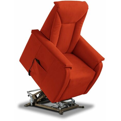 Poltrona Alzapersona Elettrica 2 Motori 82x108x84 cm Baila in Microfibra Dispositivo Medico 1 Rosso