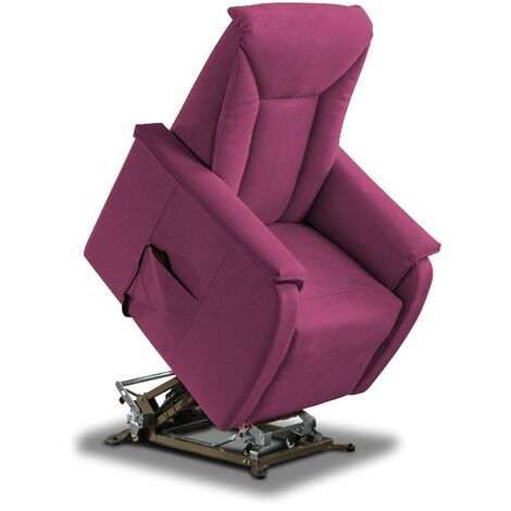 Poltrona Alzapersona Elettrica 2 Motori 82x108x84 cm Baila in Microfibra Dispositivo Medico 1 Viola