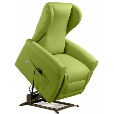 Poltrona Alzapersona Elettrica 2 Motori 90x100x90 cm Sofa in Microfibra Dispositivo Medico 1 Verde
