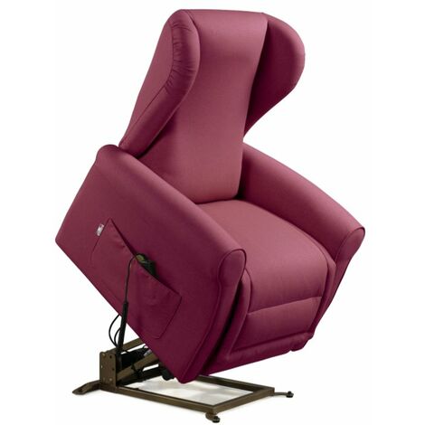 Poltrona Alzapersona Elettrica 2 Motori 90x100x90 cm Sofa in Microfibra Dispositivo Medico 1 Viola