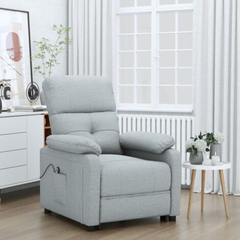 Poltrona Alzapersona, Poltrona da Salotto Design Moderno Grigio Chiaro Tessuto vidaXL