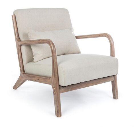 Poltrona Ancilla Vintage in lino cotone con cuscino