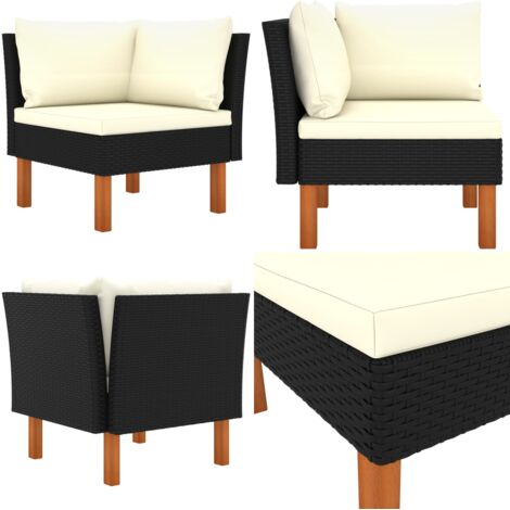 Poltrona Angolare in Polyrattan e Massello di Eucalipto - Rattan - Eucalipto