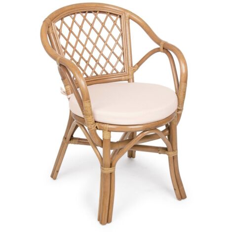 Poltrona "Athina" in rattan con cuscino sfoderabile per arredamento