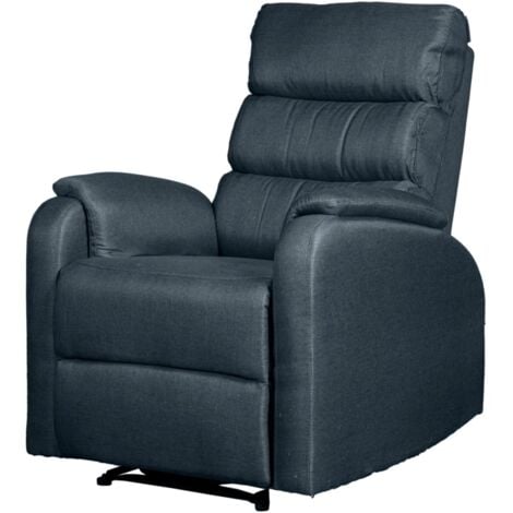 poltrona bellahome "chiara" con recliner in tessuto colore antracite, 71x95x98 cm