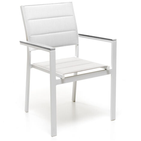 POLTRONA BIANCA 55X57XH85CM IN TESSUTO E ALLUMINIO