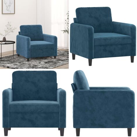 Poltrona Blu 60 cm Velluto - Poltrona Blu - Poltrona morbida
