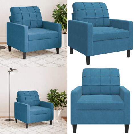 Poltrona Blu 60 cm Velluto - Poltrona blu - Poltrona relax