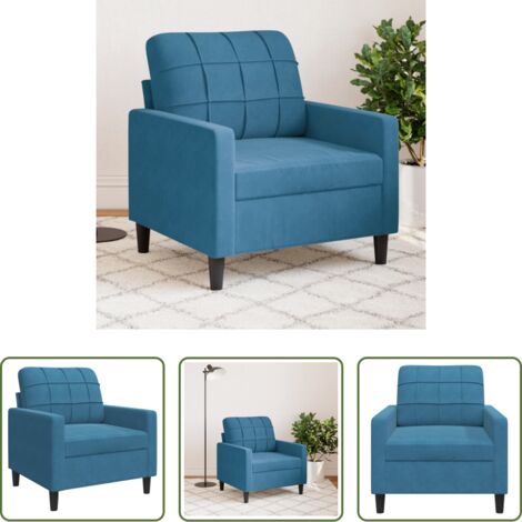 Poltrona blu - Poltrona Blu 60 cm Velluto